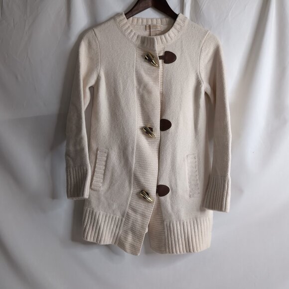 Michael Kors Women's Cream Sweater/Cardigan Horn Buttons, Medium - Picture 1 of 11